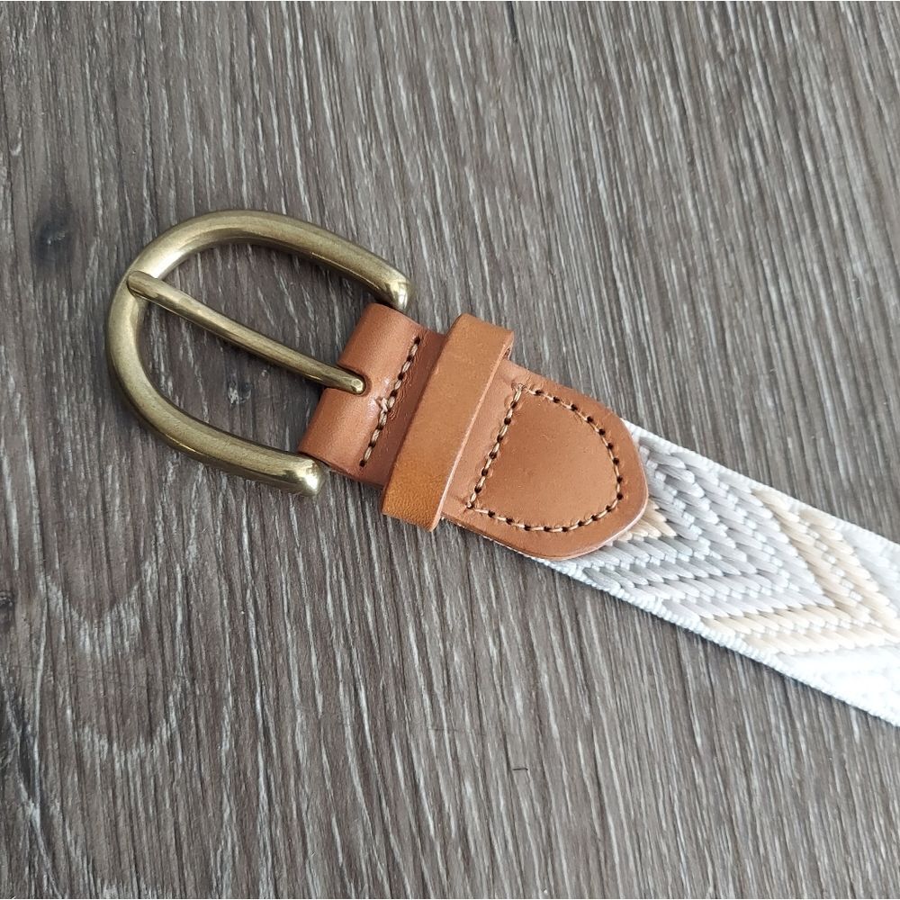 J Crew Chevron Pattern Belt Medium Euc - image 4